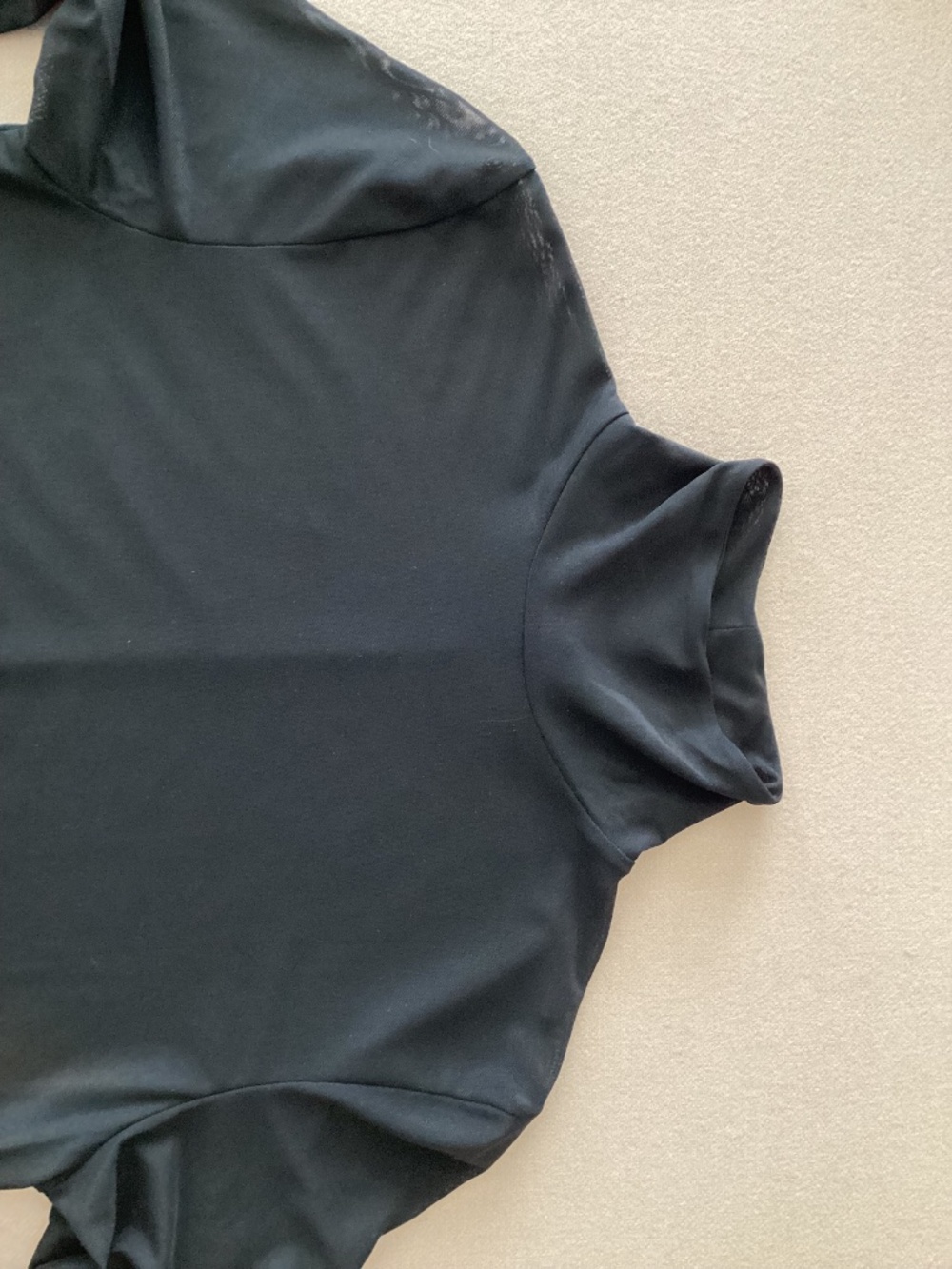 CAPULET HIGH NECK - LONG SLEEVE BLACK SHEER BODYSUIT SIZE M - Picture 3 of 10